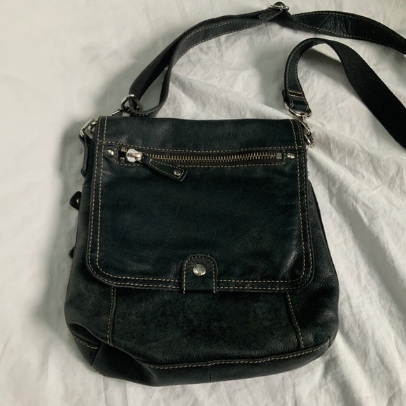 Black Leather Crossbody or Shoulder Bag by Fossil - Picture 1 of 13
